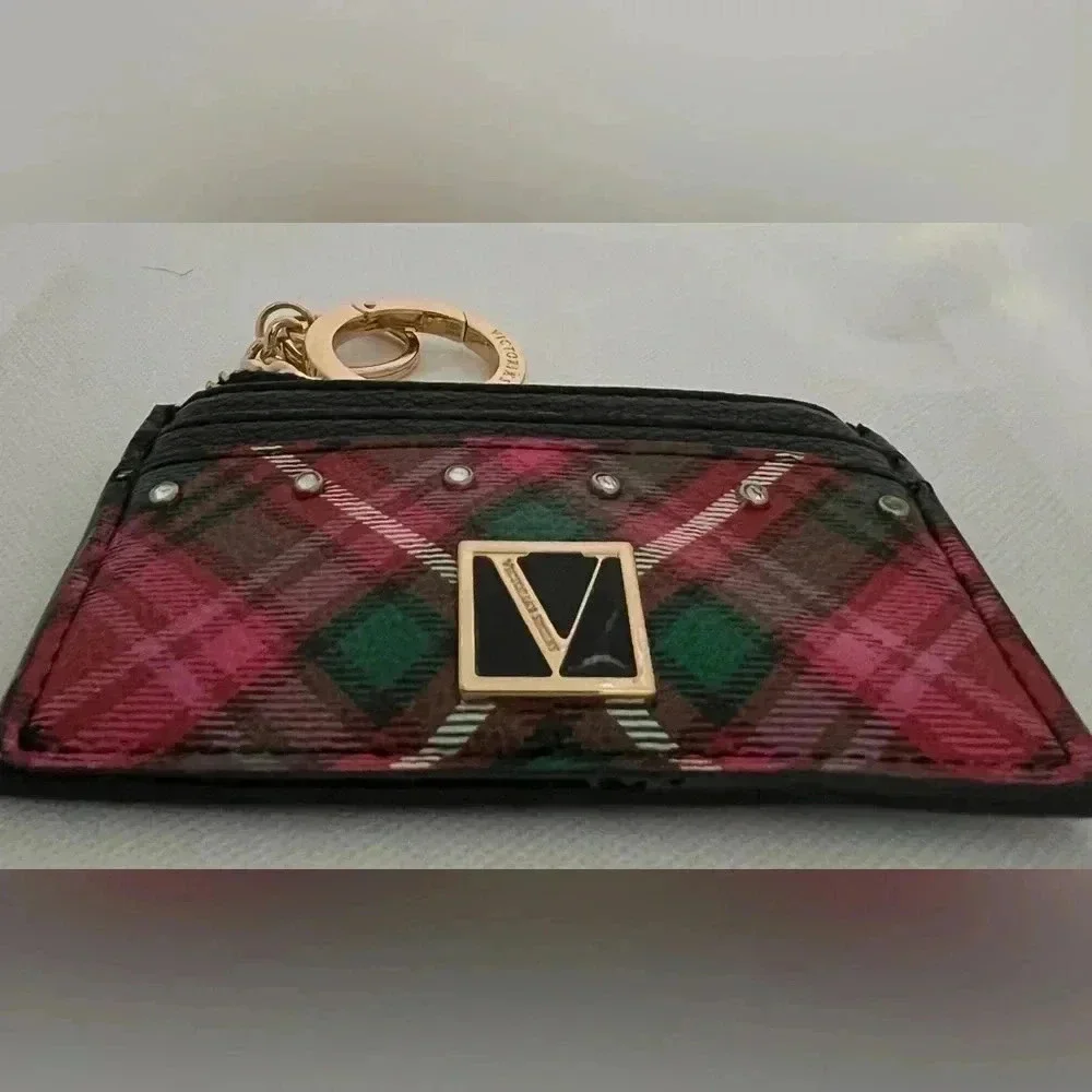 Victorias Secret |  Bright Tartan The Victoria Card Case Key Chain.​ - Picture 9 of 9